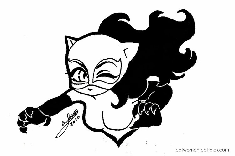 Catwoman Black & White: Chibi Pounce